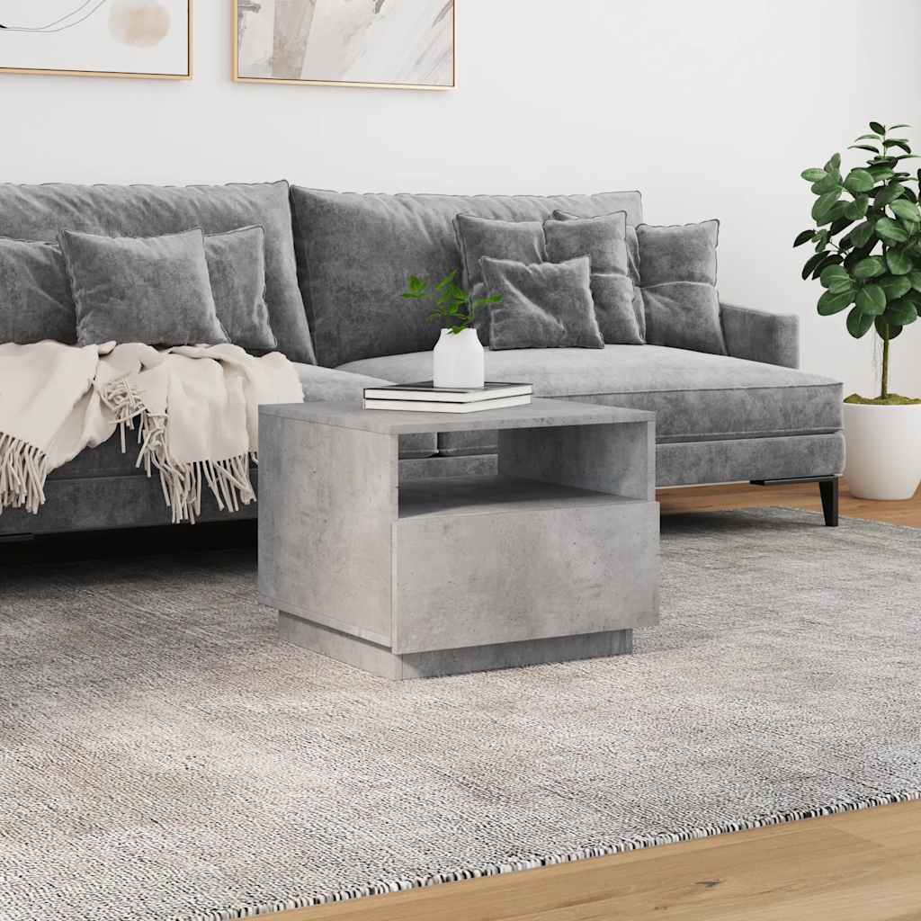 vidaXL Măsuță de cafea cu lumini LED, gri beton, 50x49x40 cm vidaXL Măsuță de cafea cu lumini LED, gri beton, 50x49x40 cm