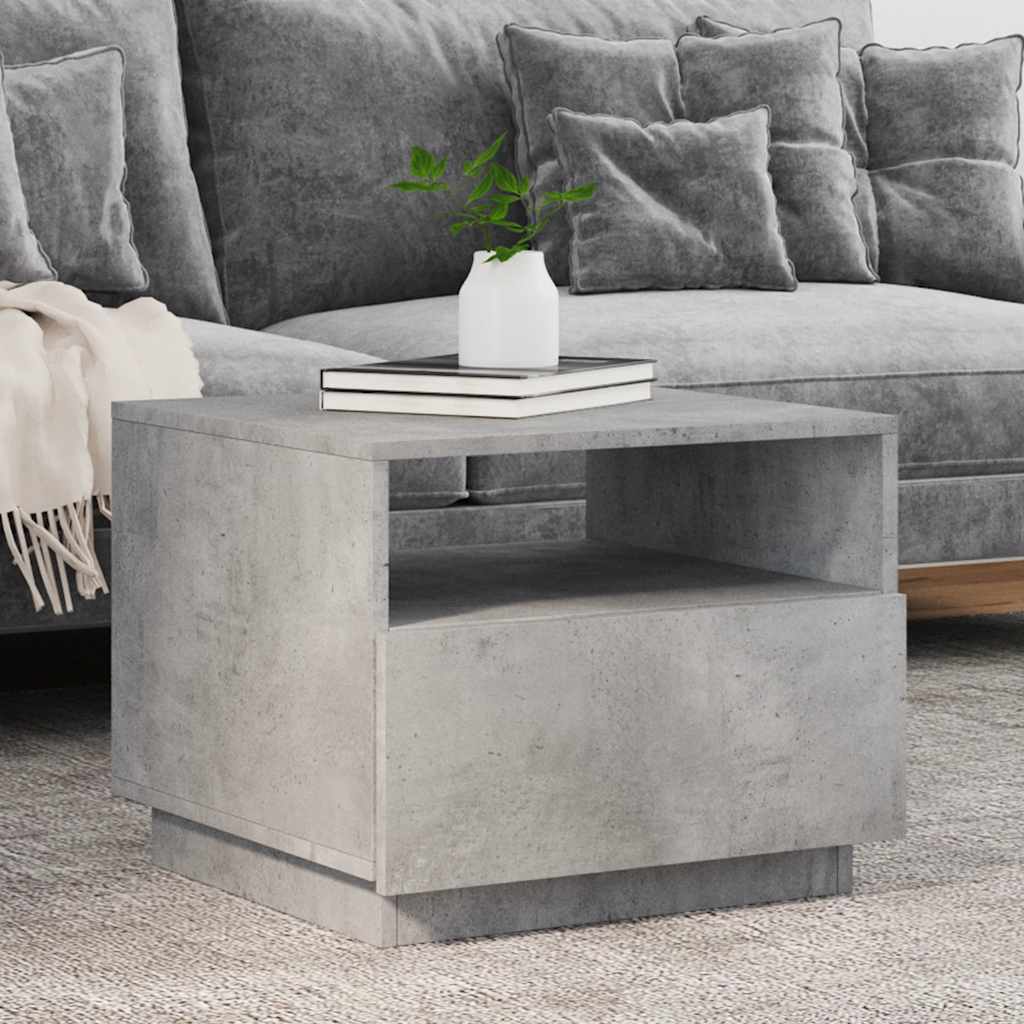 vidaXL Măsuță de cafea cu lumini LED, gri beton, 50x49x40 cm vidaXL Măsuță de cafea cu lumini LED, gri beton, 50x49x40 cm