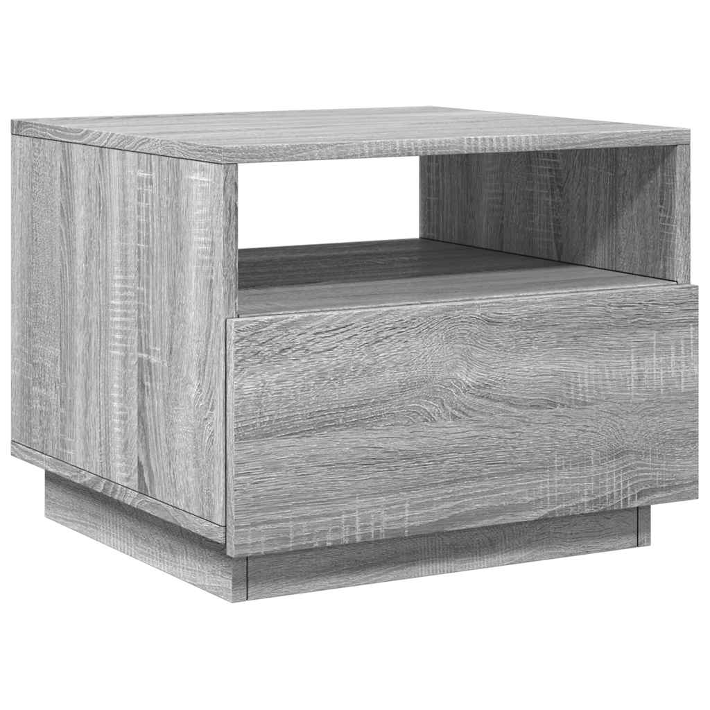 vidaXL Măsuță de cafea cu lumini LED, gri sonoma, 50x49x40 cm vidaXL Măsuță de cafea cu lumini LED, gri sonoma, 50x49x40 cm