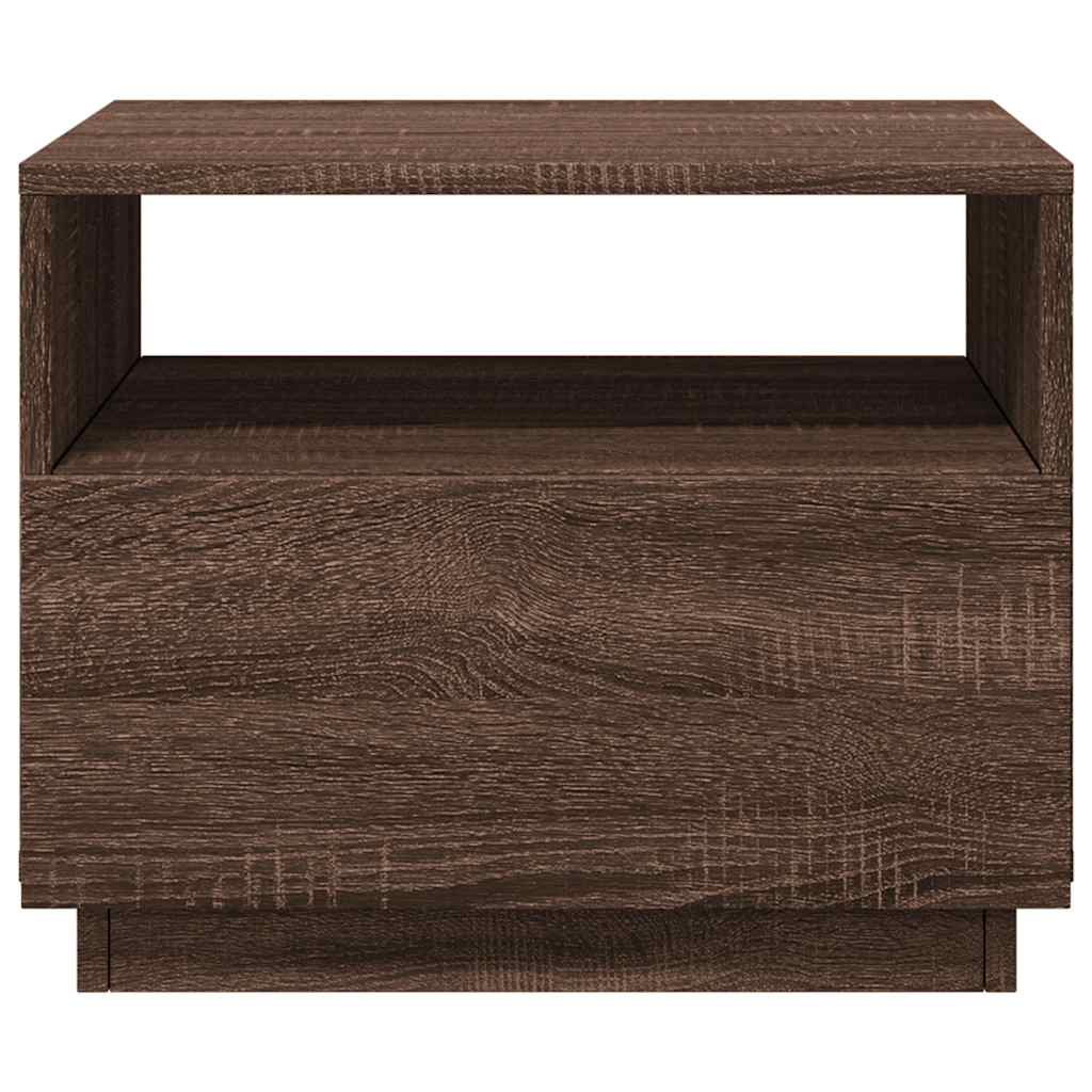 vidaXL Măsuță de cafea cu lumini LED, stejar maro, 50x49x40 cm vidaXL Măsuță de cafea cu lumini LED, stejar maro, 50x49x40 cm