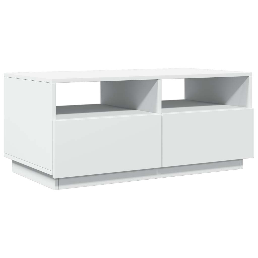 vidaXL Măsuță de cafea cu lumini LED, alb, 90x49x40 cm vidaXL Măsuță de cafea cu lumini LED, alb, 90x49x40 cm