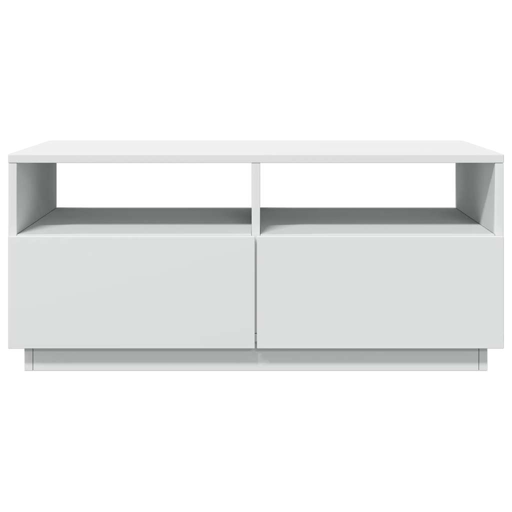 vidaXL Măsuță de cafea cu lumini LED, alb, 90x49x40 cm vidaXL Măsuță de cafea cu lumini LED, alb, 90x49x40 cm