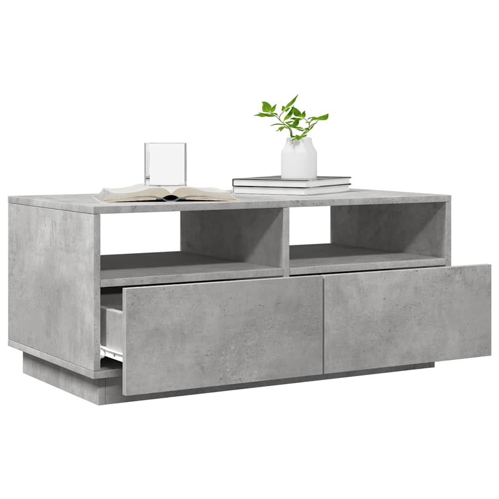 vidaXL Măsuță de cafea cu lumini LED, gri beton, 90x49x40 cm vidaXL Măsuță de cafea cu lumini LED, gri beton, 90x49x40 cm