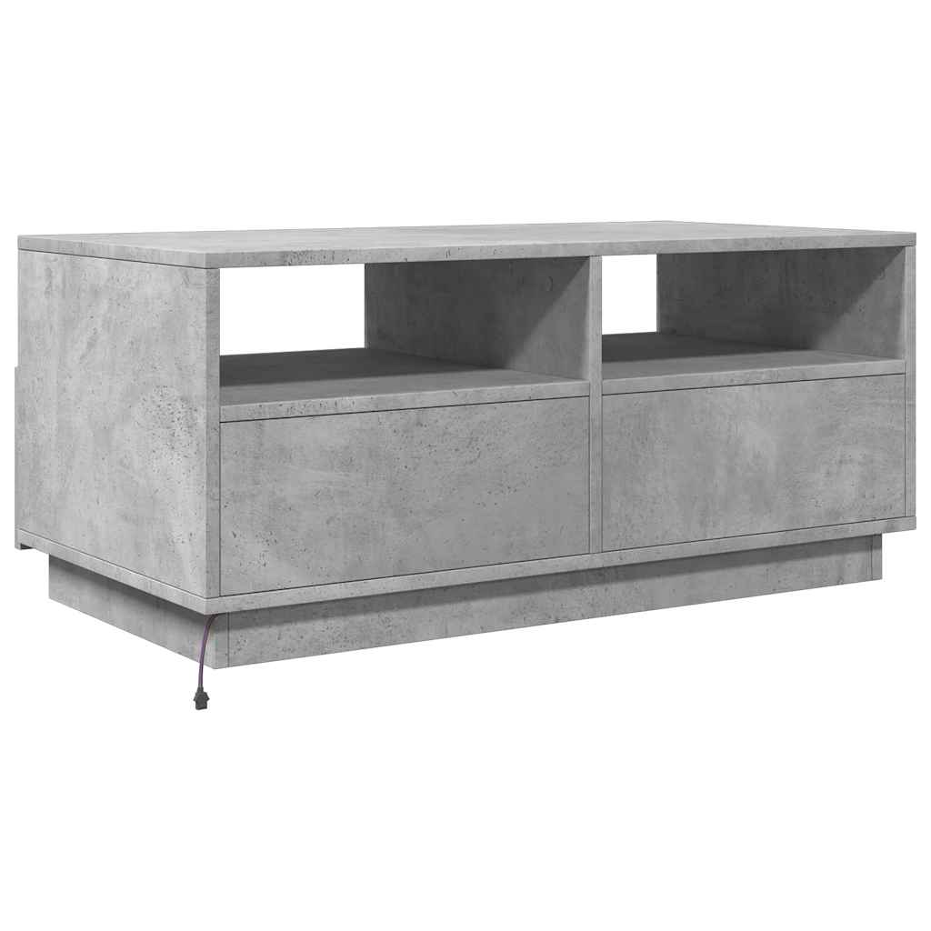 vidaXL Măsuță de cafea cu lumini LED, gri beton, 90x49x40 cm vidaXL Măsuță de cafea cu lumini LED, gri beton, 90x49x40 cm