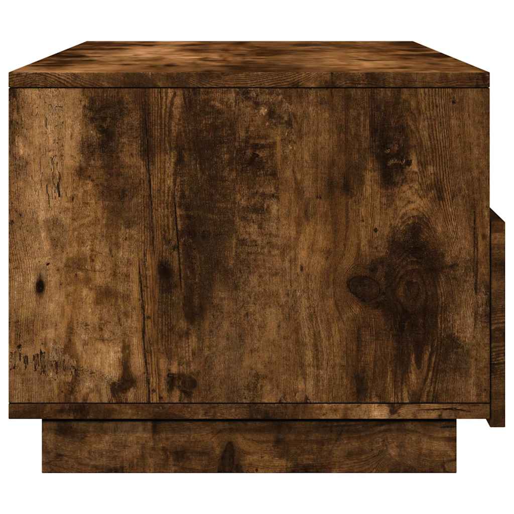 vidaXL Măsuță de cafea cu lumini LED, stejar fumuriu, 90x49x40 cm