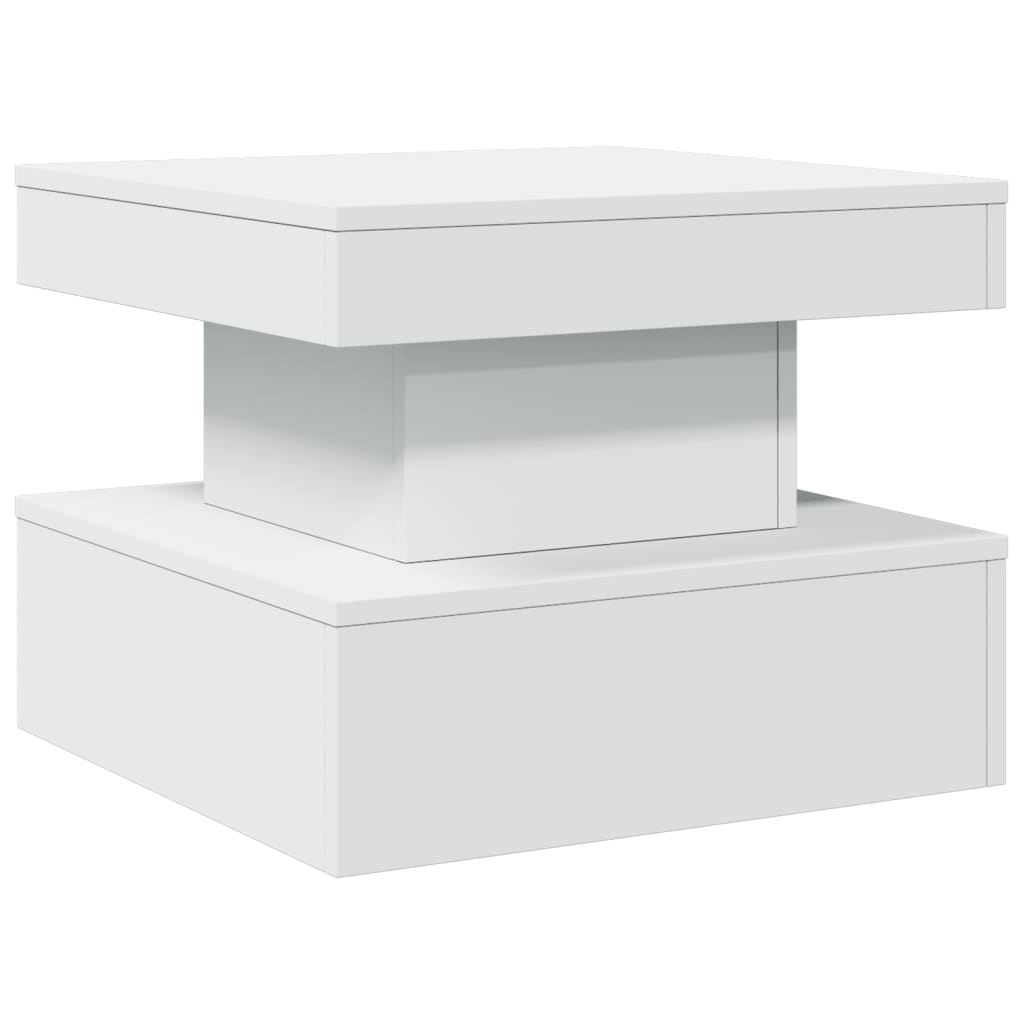 vidaXL Măsuță de cafea cu lumini LED, alb, 50x50x40 cm vidaXL Măsuță de cafea cu lumini LED, alb, 50x50x40 cm