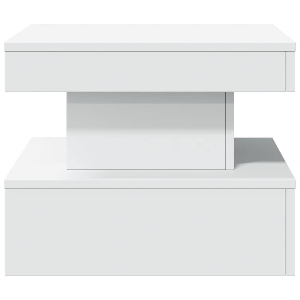 vidaXL Măsuță de cafea cu lumini LED, alb, 50x50x40 cm vidaXL Măsuță de cafea cu lumini LED, alb, 50x50x40 cm