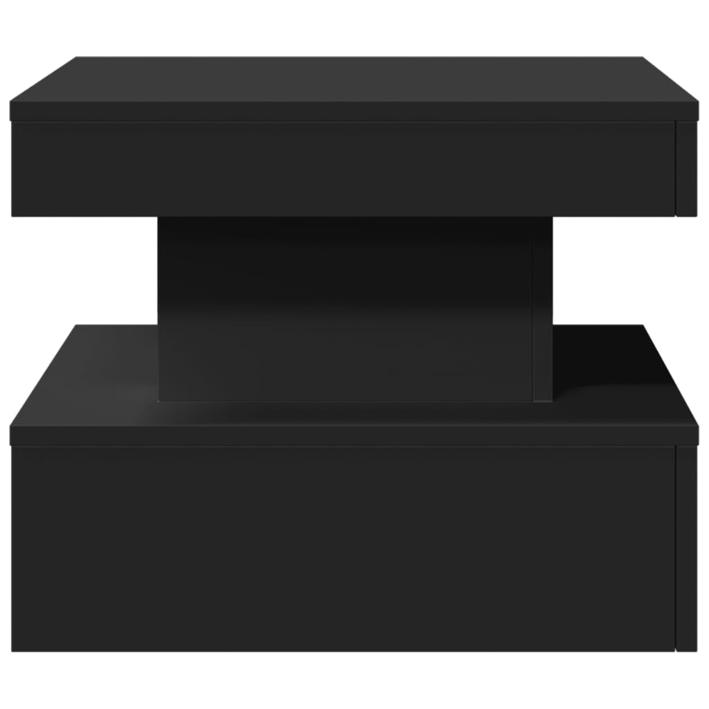 vidaXL Măsuță de cafea cu lumini LED, negru, 50x50x40 cm