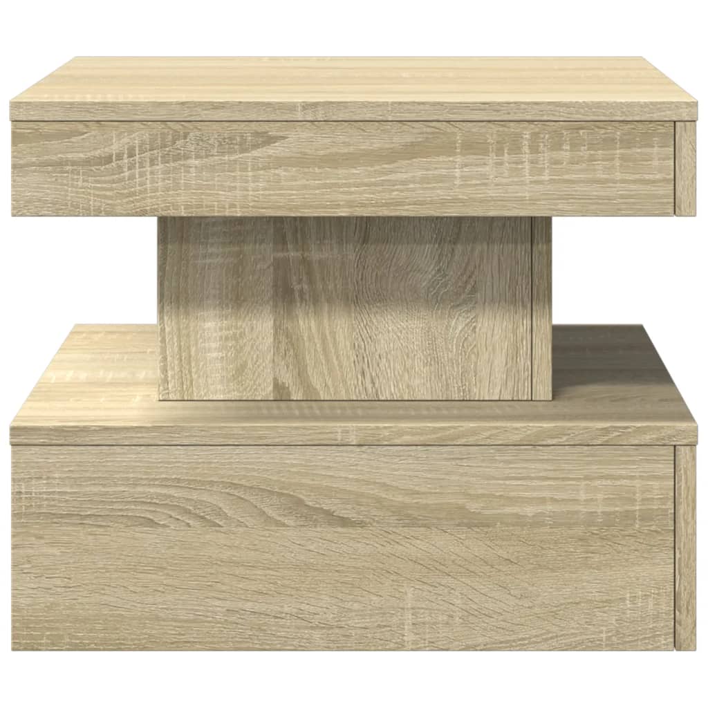 vidaXL Măsuță de cafea cu lumini LED, stejar sonoma, 50x50x40 cm vidaXL Măsuță de cafea cu lumini LED, stejar sonoma, 50x50x40 cm