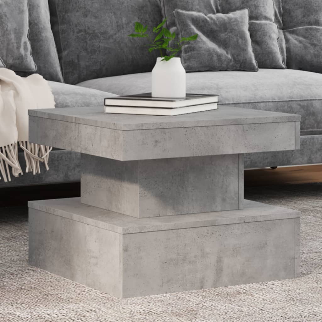 vidaXL Măsuță de cafea cu lumini LED, gri beton, 50x50x40 cm vidaXL Măsuță de cafea cu lumini LED, gri beton, 50x50x40 cm