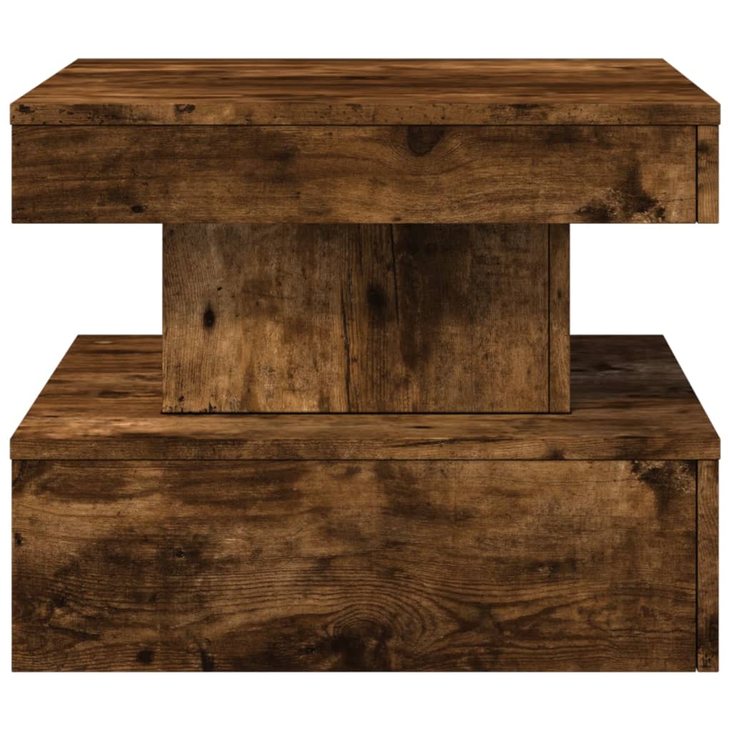 vidaXL Măsuță de cafea cu lumini LED, stejar fumuriu, 50x50x40 cm vidaXL Măsuță de cafea cu lumini LED, stejar fumuriu, 50x50x40 cm
