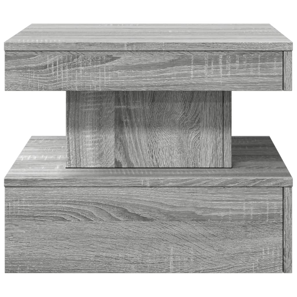 vidaXL Măsuță de cafea cu lumini LED, gri sonoma, 50x50x40 cm