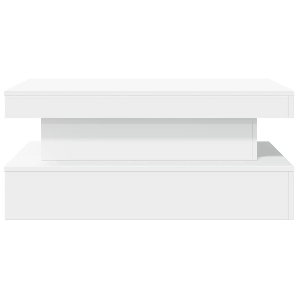 vidaXL Măsuță de cafea cu lumini LED, alb, 90x50x40 cm