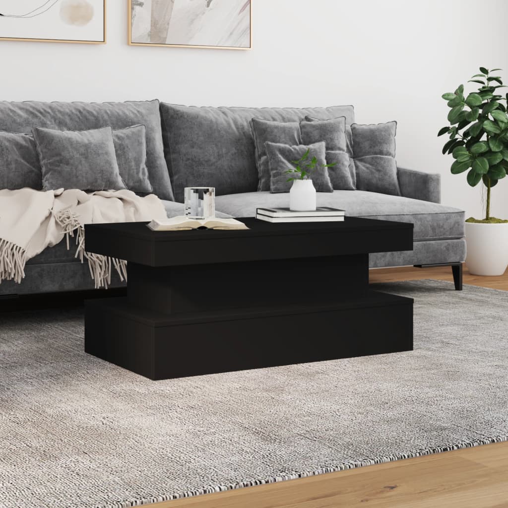 vidaXL Măsuță de cafea cu lumini LED, negru, 90x50x40 cm vidaXL Măsuță de cafea cu lumini LED, negru, 90x50x40 cm
