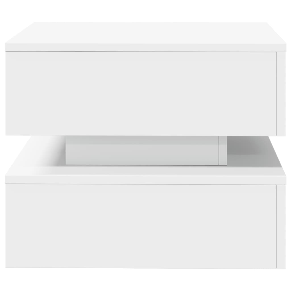 vidaXL Măsuță de cafea cu lumini LED, alb, 50x50x40 cm vidaXL Măsuță de cafea cu lumini LED, alb, 50x50x40 cm