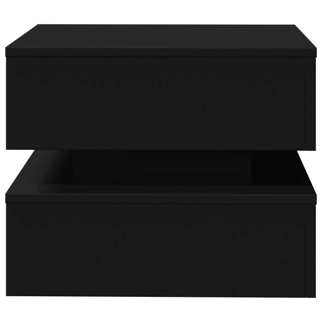 vidaXL Măsuță de cafea cu lumini LED, negru, 50x50x40 cm vidaXL Măsuță de cafea cu lumini LED, negru, 50x50x40 cm