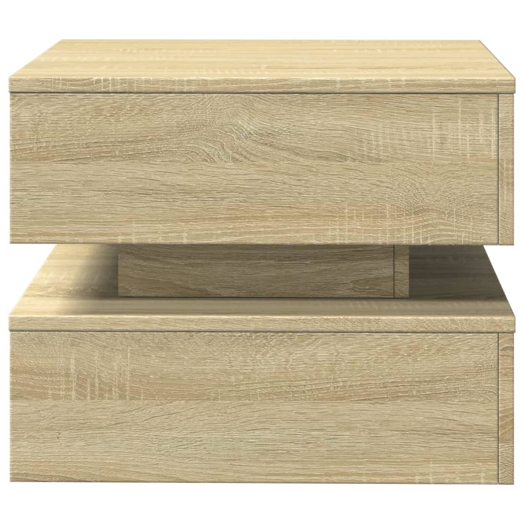 vidaXL Măsuță de cafea cu lumini LED, stejar sonoma, 50x50x40 cm vidaXL Măsuță de cafea cu lumini LED, stejar sonoma, 50x50x40 cm