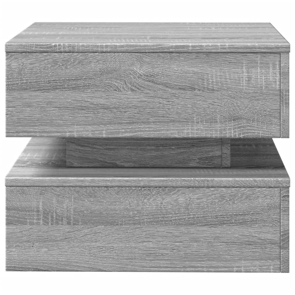 vidaXL Măsuță de cafea cu lumini LED, gri sonoma, 50x50x40 cm vidaXL Măsuță de cafea cu lumini LED, gri sonoma, 50x50x40 cm