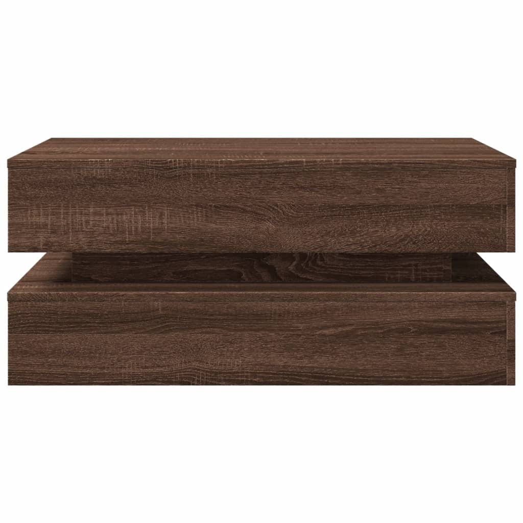 vidaXL Măsuță de cafea cu lumini LED, stejar maro, 90x50x40 cm vidaXL Măsuță de cafea cu lumini LED, stejar maro, 90x50x40 cm