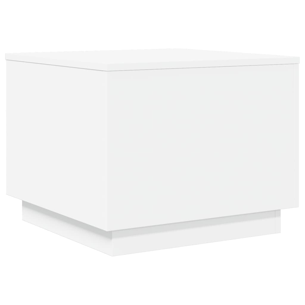 vidaXL Măsuță de cafea cu lumini LED, alb, 50x50x40 cm vidaXL Măsuță de cafea cu lumini LED, alb, 50x50x40 cm