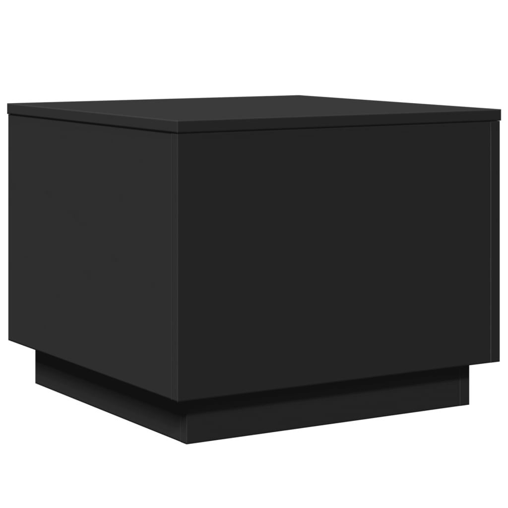 vidaXL Măsuță de cafea cu lumini LED, negru, 50x50x40 cm