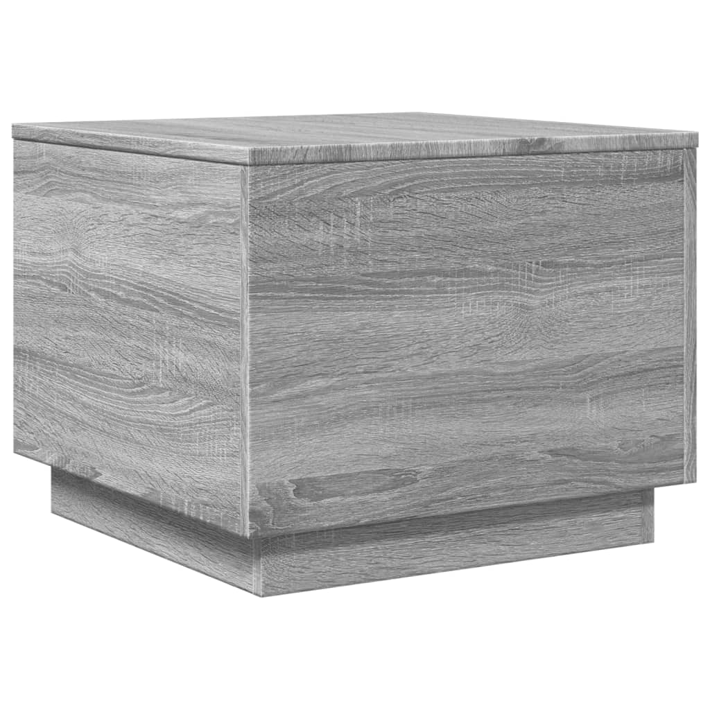 vidaXL Măsuță de cafea cu lumini LED, gri sonoma, 50x50x40 cm vidaXL Măsuță de cafea cu lumini LED, gri sonoma, 50x50x40 cm