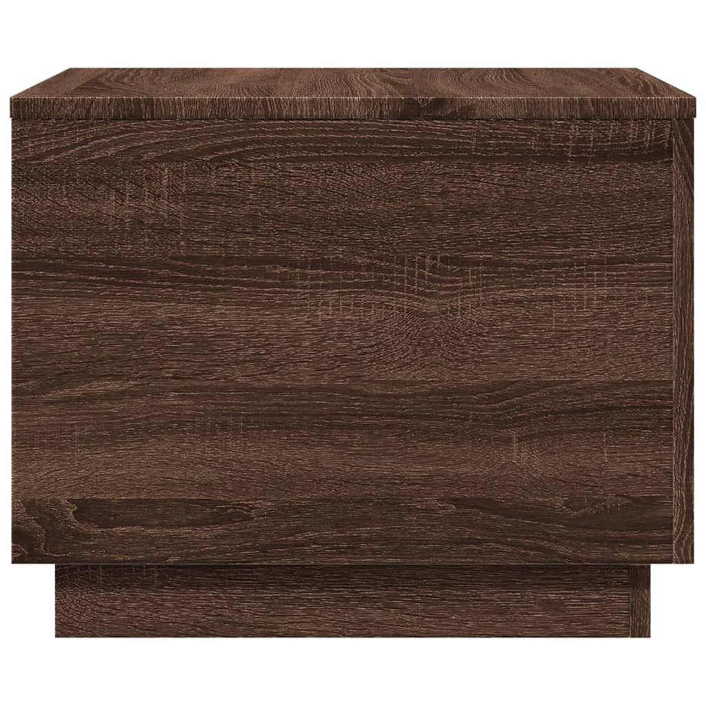 vidaXL Măsuță de cafea cu lumini LED, stejar maro, 50x50x40 cm