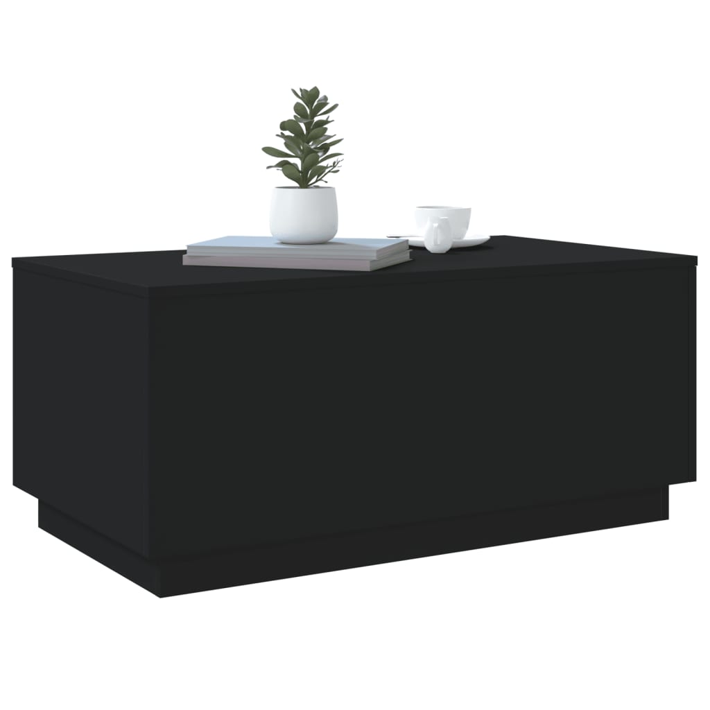 vidaXL Măsuță de cafea cu lumini LED, negru, 90x50x40 cm vidaXL Măsuță de cafea cu lumini LED, negru, 90x50x40 cm