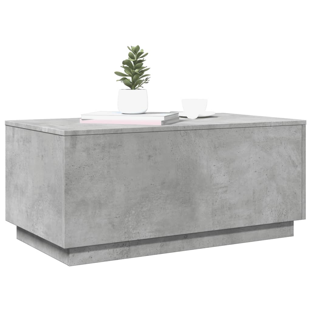vidaXL Măsuță de cafea cu lumini LED, gri beton, 90x50x40 cm vidaXL Măsuță de cafea cu lumini LED, gri beton, 90x50x40 cm