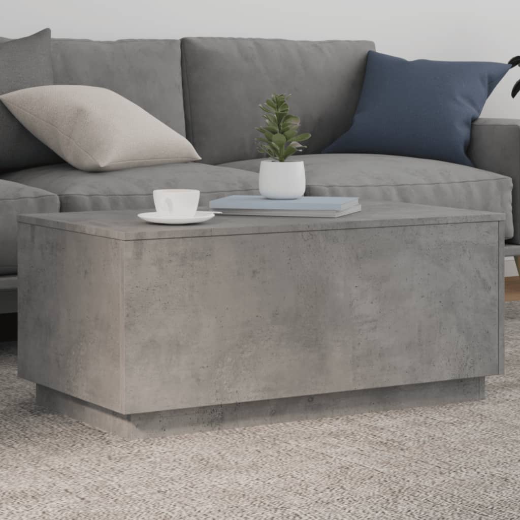 vidaXL Măsuță de cafea cu lumini LED, gri beton, 90x50x40 cm vidaXL Măsuță de cafea cu lumini LED, gri beton, 90x50x40 cm