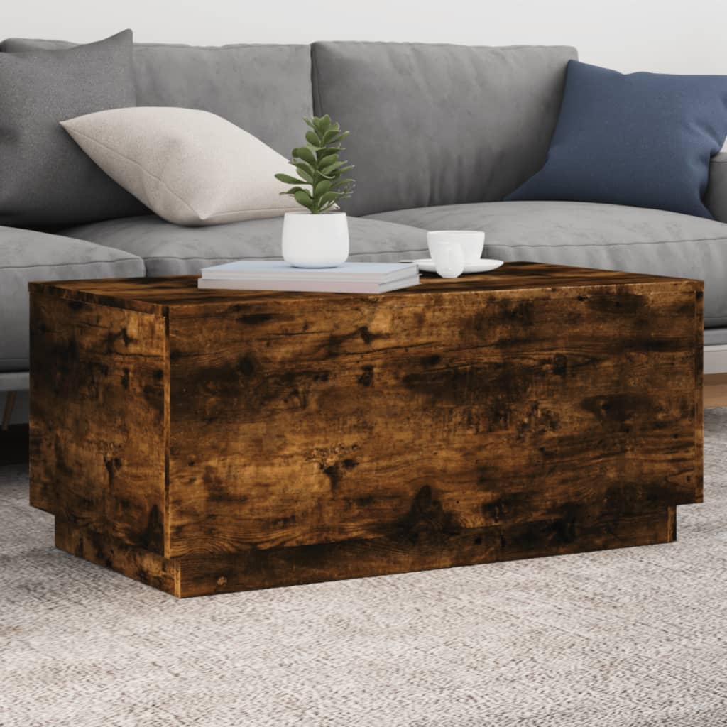 vidaXL Măsuță de cafea cu lumini LED, stejar sonoma, 90x50x40 cm vidaXL Măsuță de cafea cu lumini LED, stejar sonoma, 90x50x40 cm