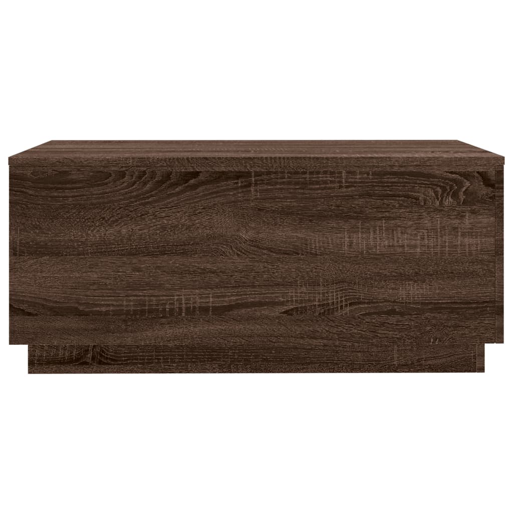vidaXL Măsuță de cafea cu lumini LED, stejar maro, 90x50x40 cm