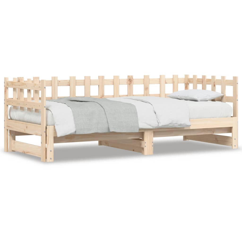 vidaXL Pat de zi extensibil, 2x(80x200) cm, lemn masiv de pin