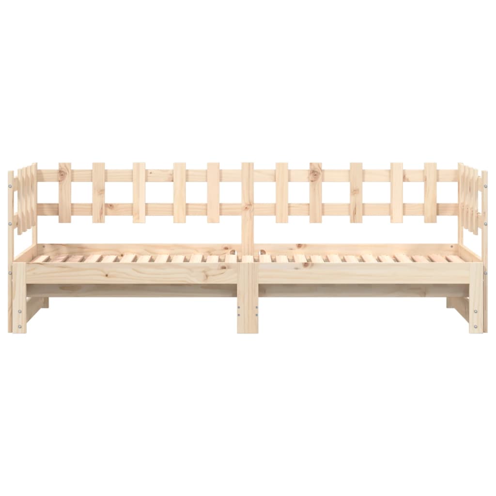 vidaXL Pat de zi extensibil, 2x(80x200) cm, lemn masiv de pin