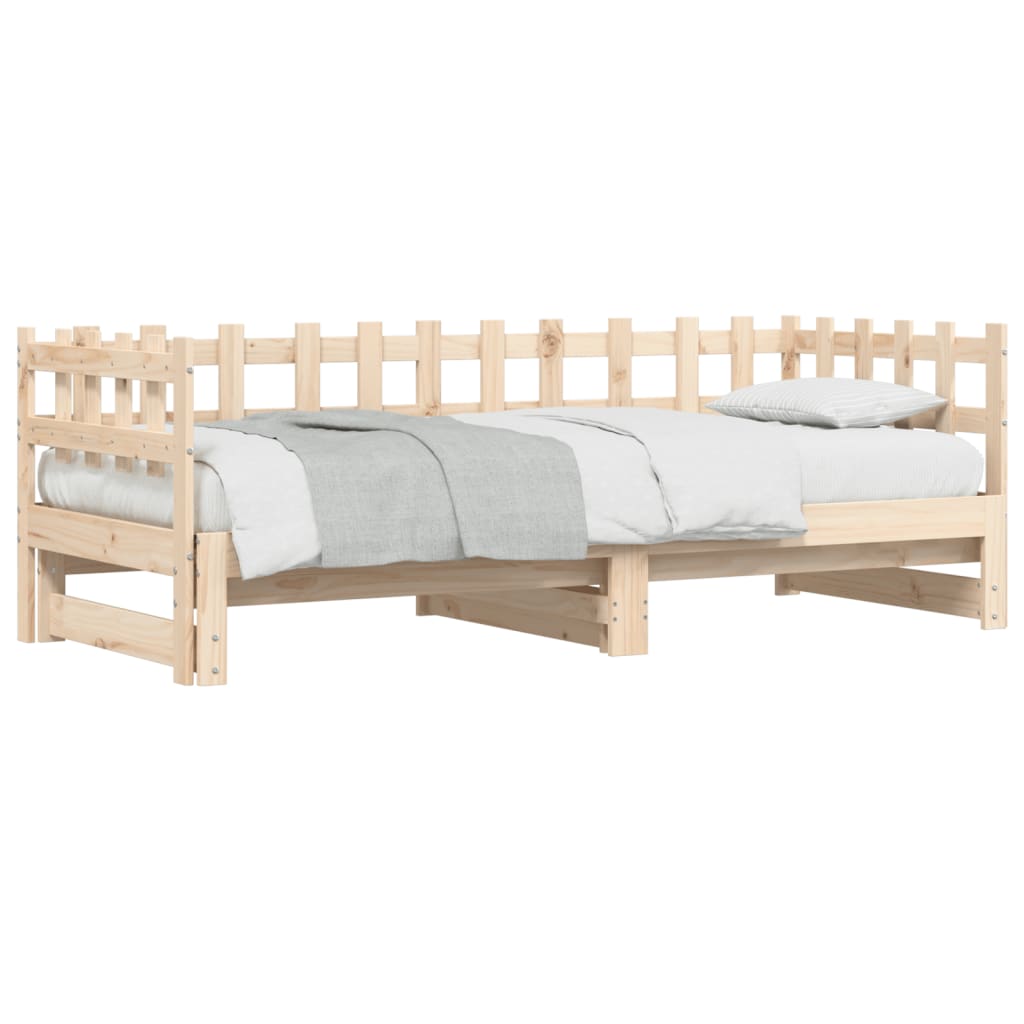 vidaXL Pat de zi extensibil, 2x(90x200) cm, lemn masiv de pin