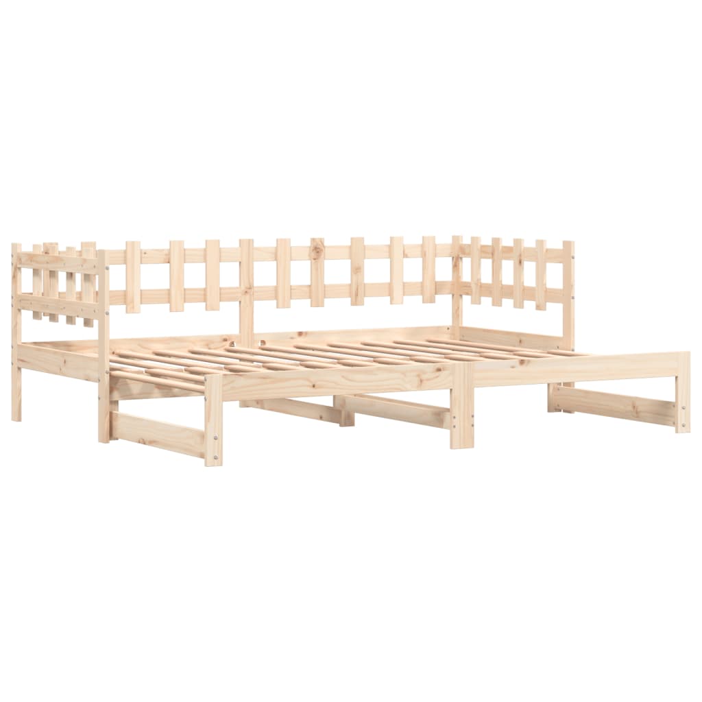 vidaXL Pat de zi extensibil, 2x(90x200) cm, lemn masiv de pin