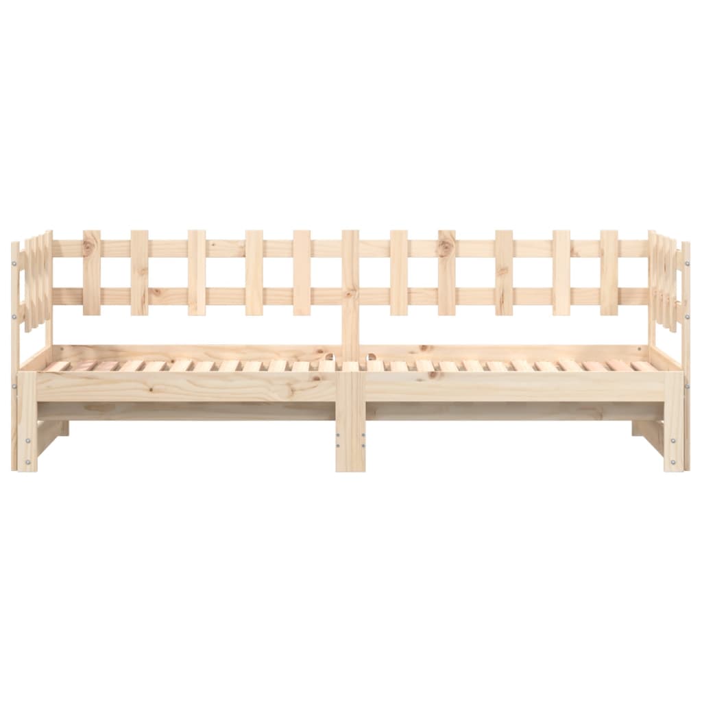 vidaXL Pat de zi extensibil, 2x(90x200) cm, lemn masiv de pin