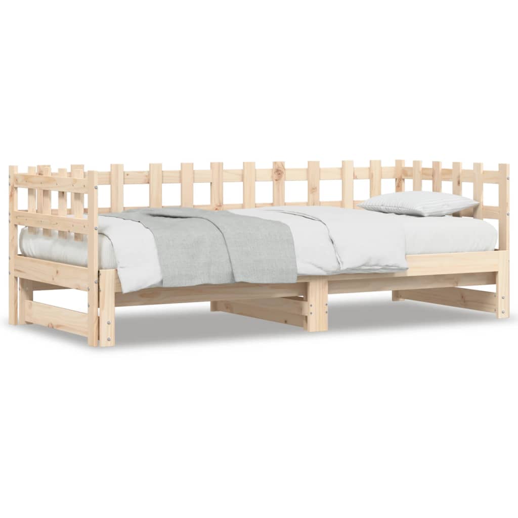 vidaXL Pat de zi extensibil, 2x(90x190) cm, lemn masiv de pin
