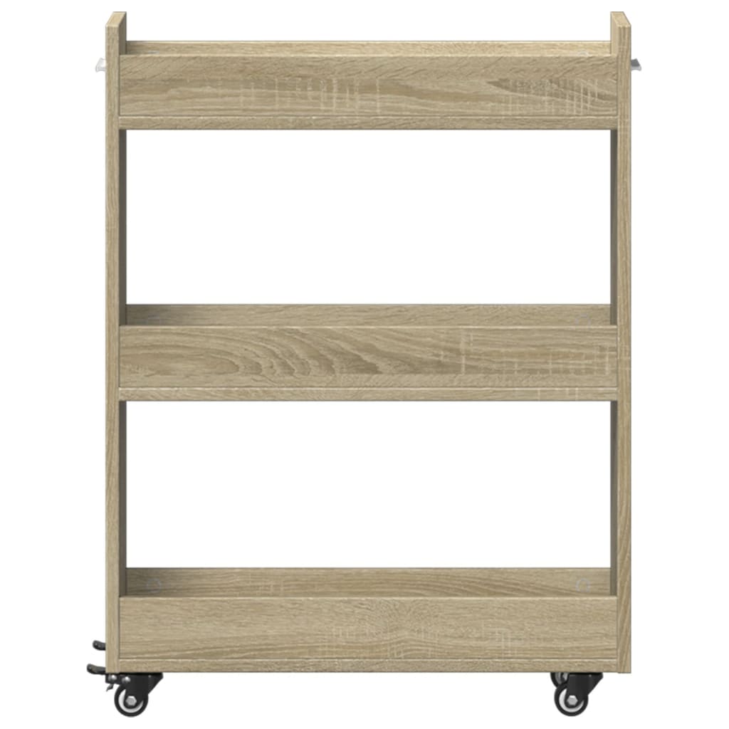 vidaXL Dulap cu roți, stejar sonoma, 60x22x79 cm, lemn prelucrat