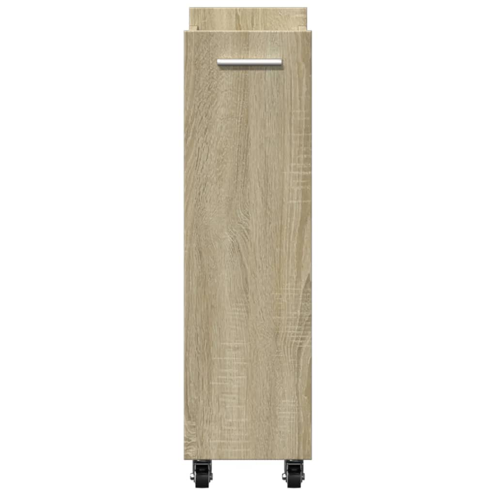 vidaXL Dulap cu roți, stejar sonoma, 60x22x79 cm, lemn prelucrat