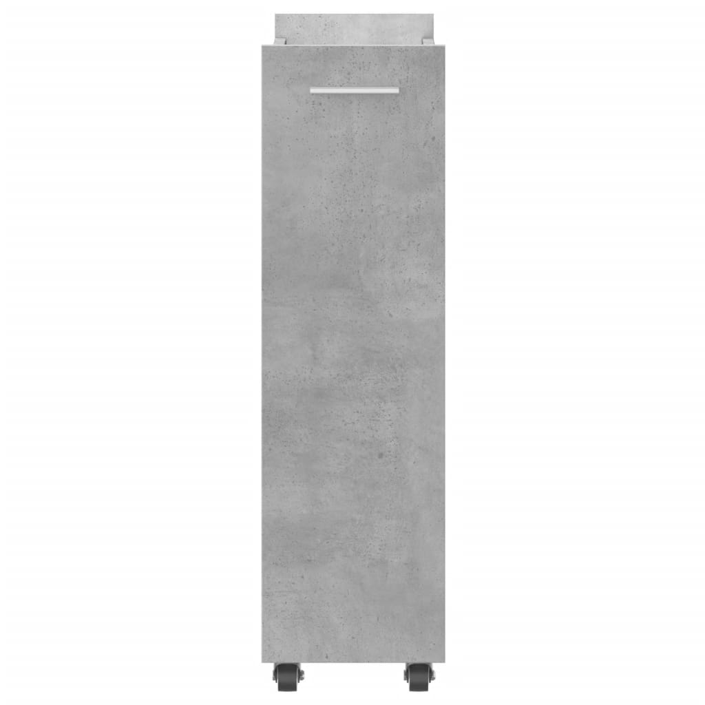vidaXL Dulap cu roți, gri beton, 60x22x79 cm, lemn prelucrat