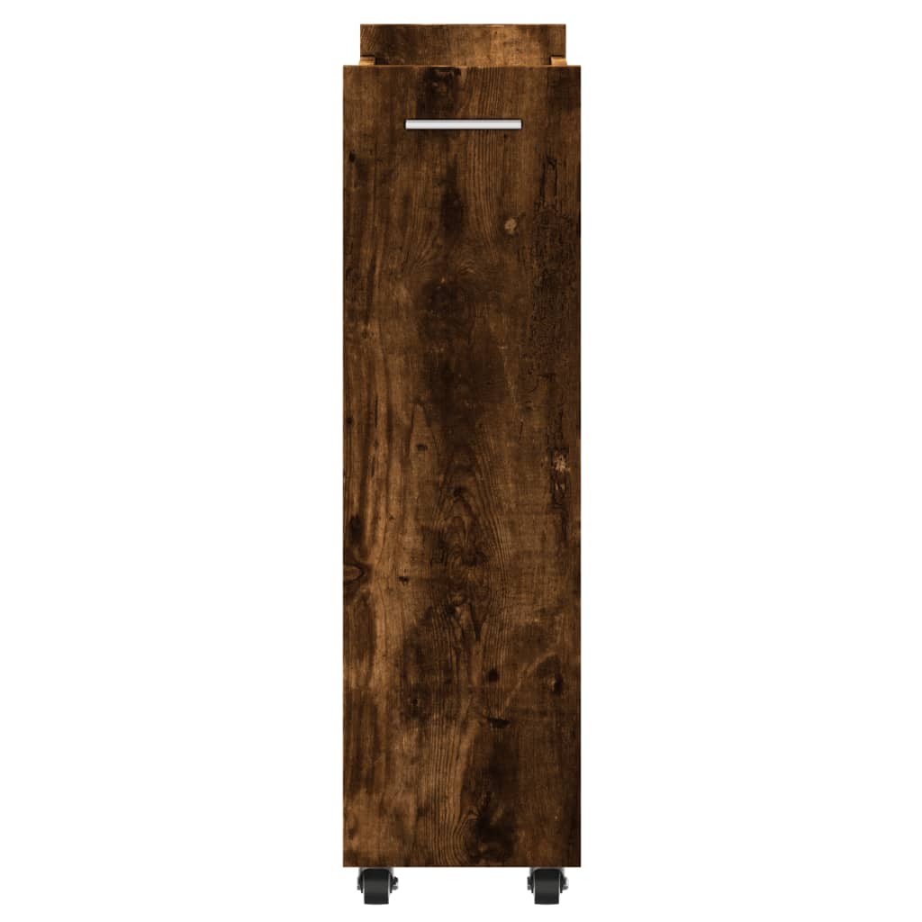 vidaXL Dulap cu roți, stejar afumat, 60x22x79 cm, lemn prelucrat