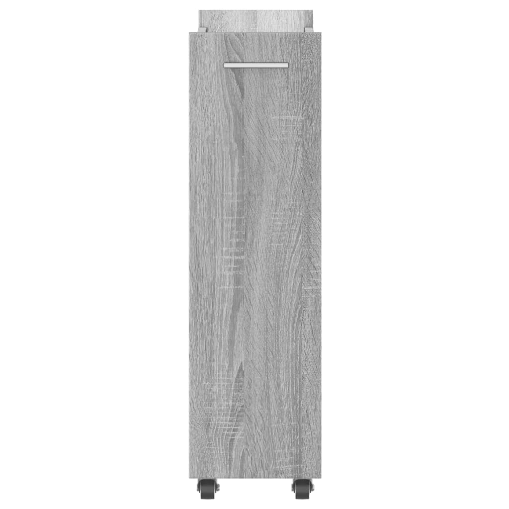 vidaXL Dulap cu roți, sonoma gri, 60x22x79 cm, lemn prelucrat