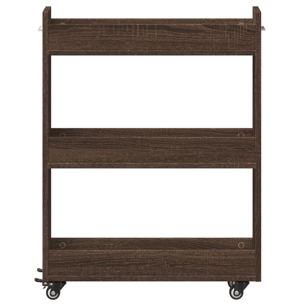 vidaXL Dulap cu roți, stejar maro, 60x22x79 cm, lemn prelucrat
