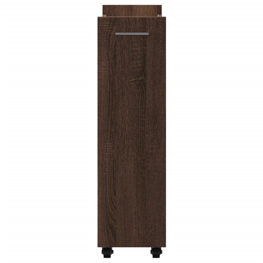 vidaXL Dulap cu roți, stejar maro, 60x22x79 cm, lemn prelucrat