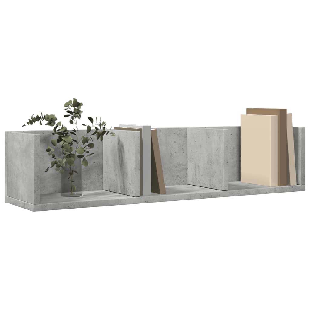 vidaXL Dulapuri perete, 2 buc., gri beton 75x18x16,5 cm lemn prelucrat