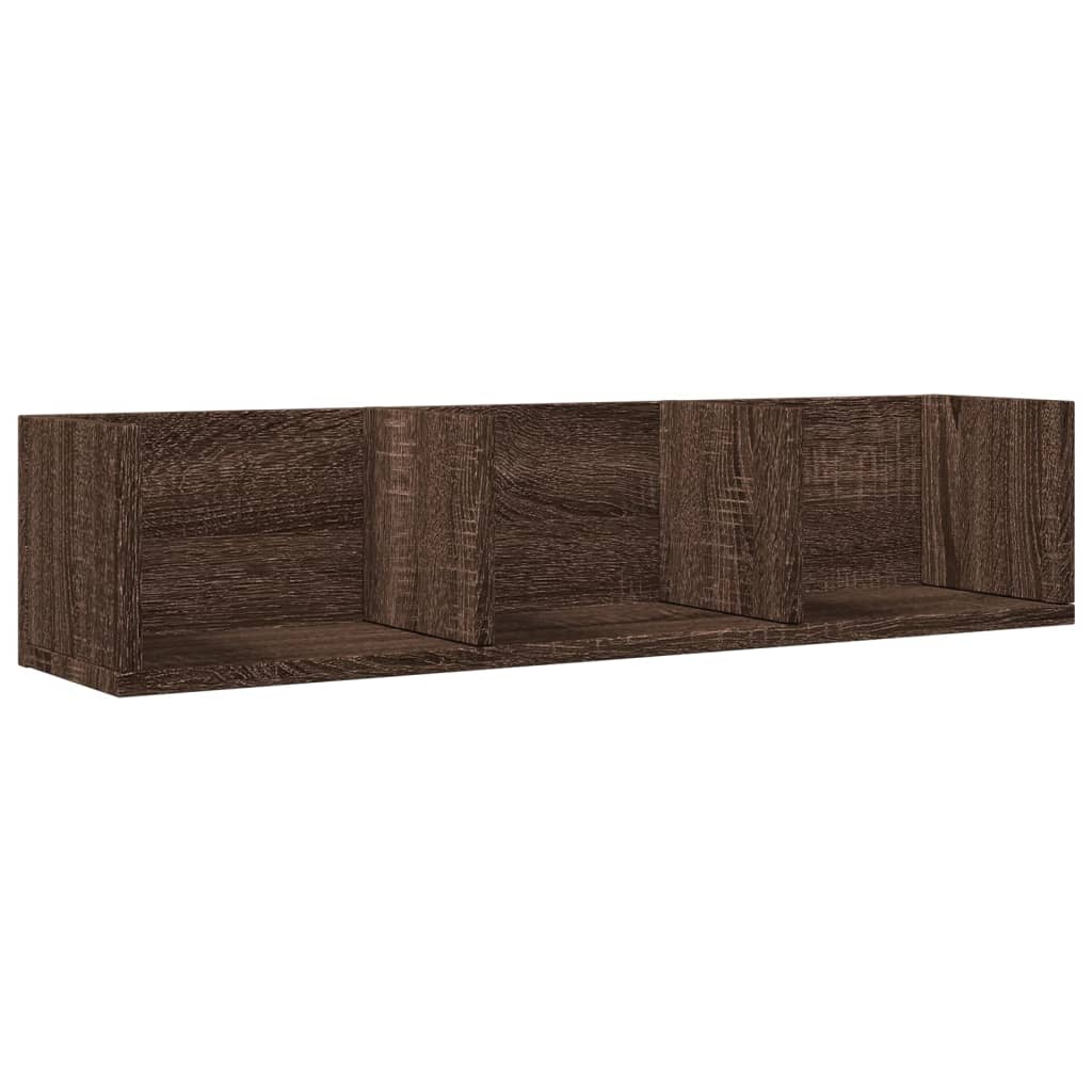 vidaXL Dulapuri perete 2 buc. stejar maro 75x18x16,5 cm lemn prelucrat