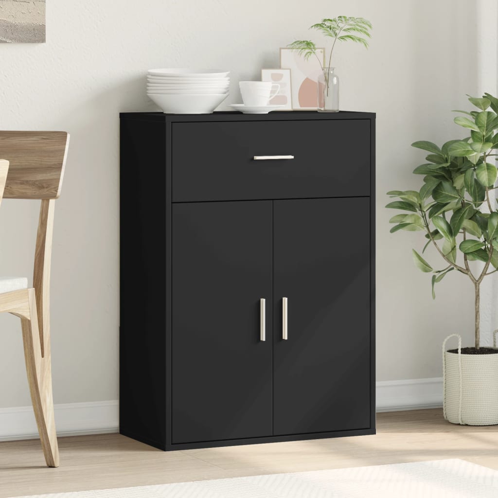 vidaXL Servantă, negru, 60x30x84 cm, lemn compozit vidaXL Servantă, negru, 60x30x84 cm, lemn compozit