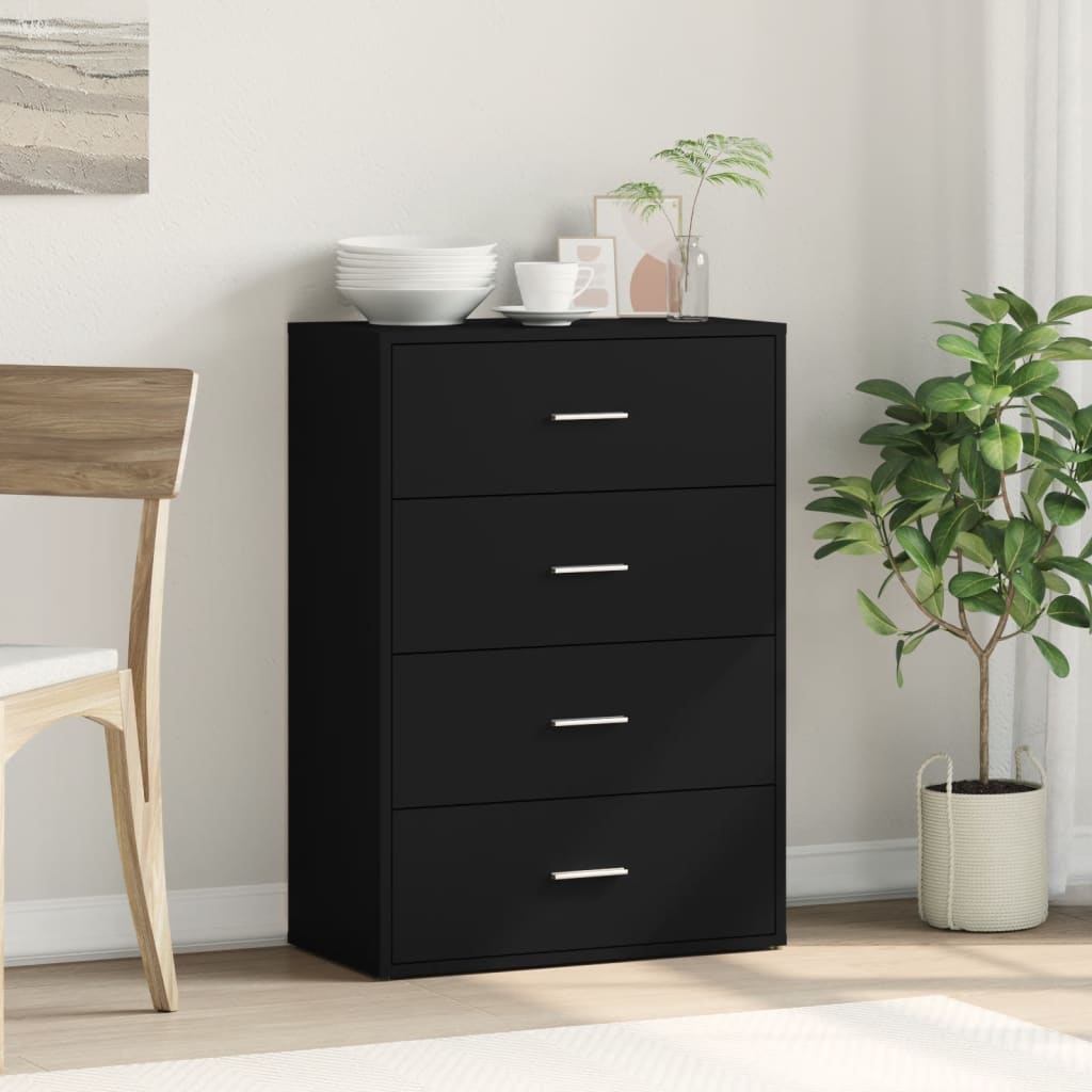 vidaXL Servantă, negru, 60x31x84 cm, lemn prelucrat