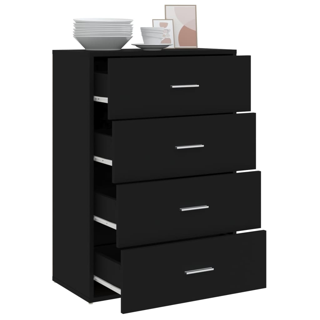 vidaXL Servantă, negru, 60x31x84 cm, lemn prelucrat
